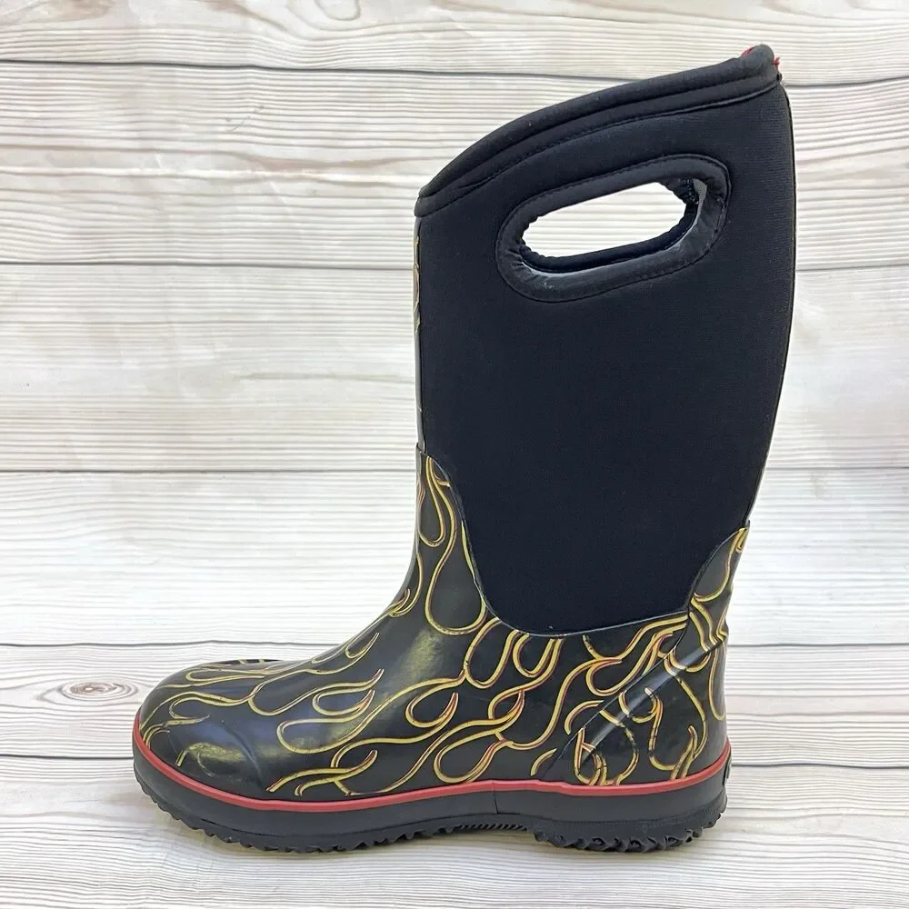 Bogs Boots Classic Flame Waterproof Kids Sz 3 Youth Boys Winter Rain Snow -30° F
